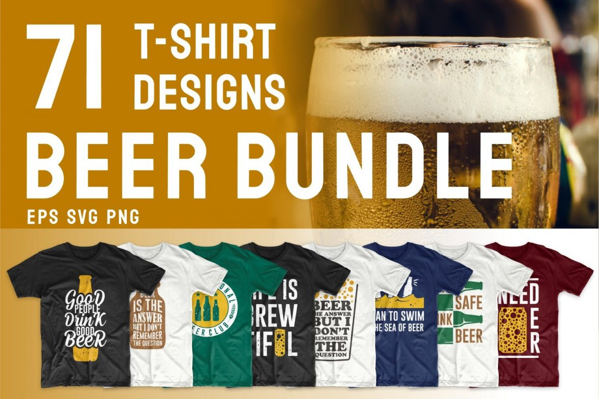 Beer Slogan T-shirt Designs Bundle